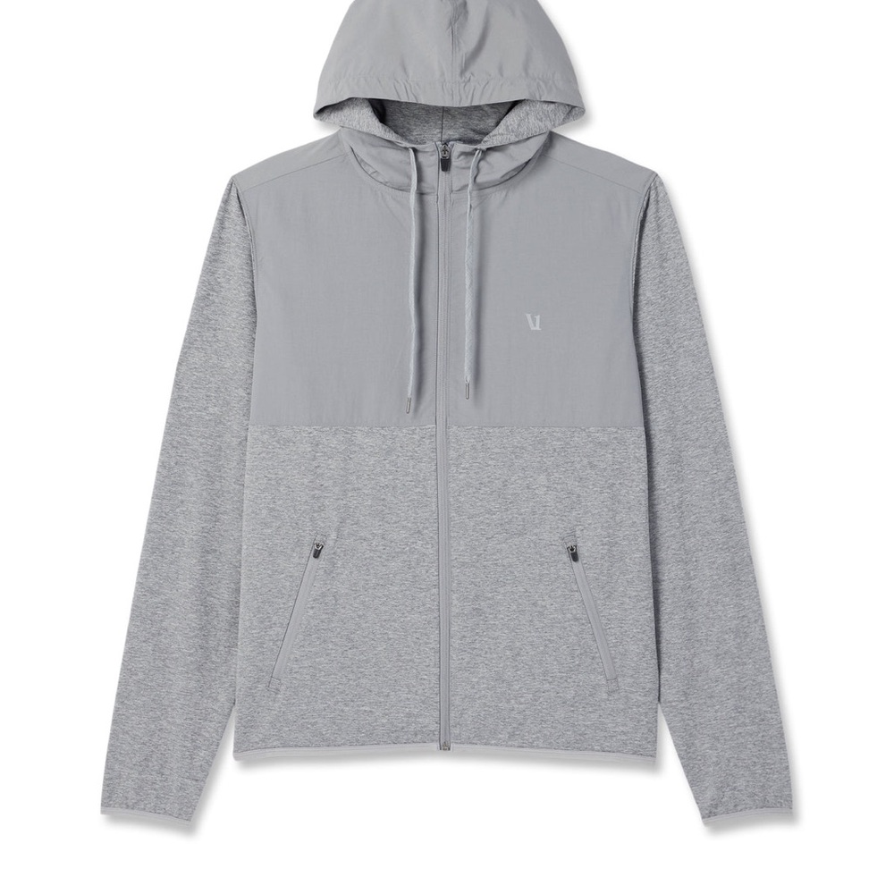 Vuori Men's Sunday Element Gray Hooded Lightweight Jacket